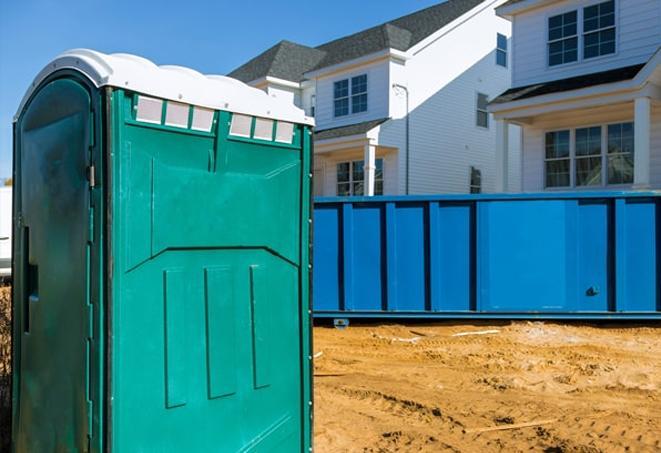 hygiene and convenience combine with these porta potties on a job site